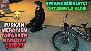 BİSİKLETLE MERDİVENDEN UÇARKEN ARABAYA ÇARPTI