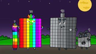 Disputes between parents, Numberblocks 70 vs Numberblocks 90 - Numberblocks fanmade coloring story