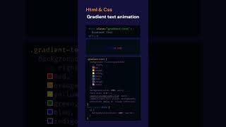 Gradient Text animartion usign Html and Css. #html #css #animation