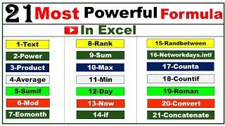 Top 21 Excel Formulas | Advance Tricks - Part 9 | #excel #exceltips #exceltricks |