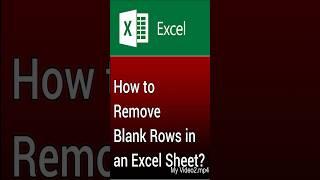 How to remove blank rows on an Excel sheet quickly