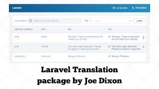 Laravel Translations: Package with Beautiful AdminPanel