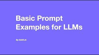 Basic Prompt Examples for LLMs