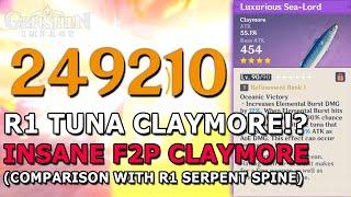 LUXURIOUS SEA LORD EFFECT SHOWCASE! INSANE F2P CLAYMORE! - GENSHIN IMPACT #171