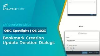 Bookmark – Create/Update/Deletion Dialogs