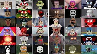 Roblox All Jumpscares From All Scary Obby  Barry Prison Run,School Breakout,Bob Dentist,Grumpy Gran!