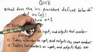 Inc Procedure Solution - Intro to Computer Science