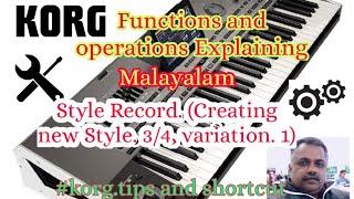 Style Record Menu.....Korg pa Arranger Keyboards