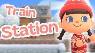 Cozy Train Station | Winter Christmas Cottagecore Island | ACNH Animal Crossing New Horizons