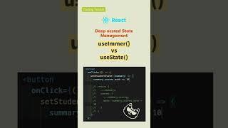 [react] deep state management with immer.js: useState() vs useImmer() #shorts