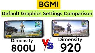 Dimensity 920 vs Dimensity 800U BGMI Default Graphics Settings Comparison 