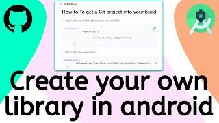 Create your own library in android | android github library | Android Studio