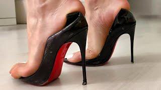 Louboutin So Kate 120 destruction, crushed Louboutin by Nike sneakers, ruined Louboutin (# 1481)