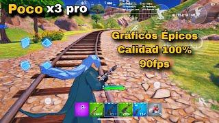 GAMEPLAY FORTNITE MOBILE - POCO X3 PRO 2024 | GRÁFICOS ÉPICOS | 90FPS