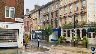 ️ Walking in Marylebone [4K] | HEAVY rain | London September 2024