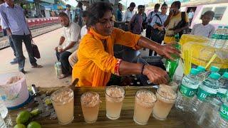 Amazing Skills Lady Making Masala Soda at Railway station | Indian Street Food