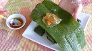 Clear Dumpling Wrapped in Banana Leaf - Banh Bot Loc La | Helen's Recipes