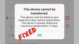 This device cannot be transferred apple music