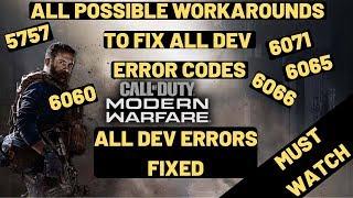 All DEV Error 6065, 6066 ,5757, 6071 Call Of Duty Modern Warfare [FIXED]ALL Possible FIXES EXPLAINED