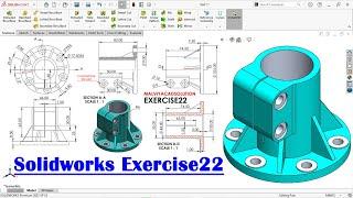 Solidworks Exercise22 | Aluminium model for base piller | Hindi tutorial