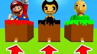 Minecraft PE : DO NOT CHOOSE THE WRONG GRASS BLOCK! (Mario, Bendy & Baldi's Basics)