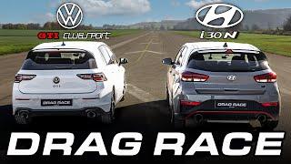 VW Golf 8 GTI Clubsport vs. Hyundai i30N Performance | DRAG RACE