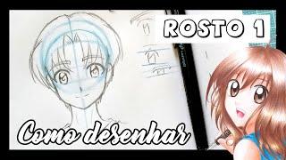 Como desenhar Mangá - Rosto de frente