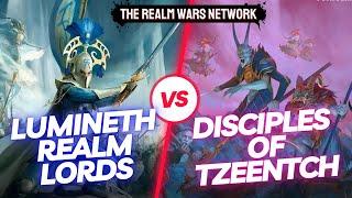 Lumineth Realm-Lords vs Disciples of Tzeentch - Warhammer: Age of Sigmar 4.0 - Battle Report