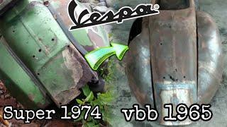 VESPA SUPER 1974 DI SULAP JADI VESPA VBB 1965| part1