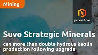 Suvo Strategic Minerals can more than double hydrous kaolin production following upgrade