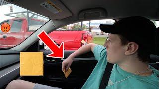 Throwing Cheese At Cars! Got Chased!