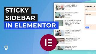 How to Create a Sticky Sidebar in Elementor | EASY