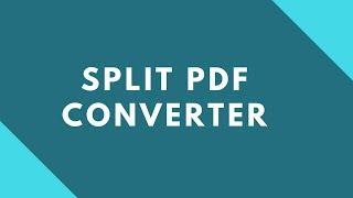 How to Split Pdf Pages ?