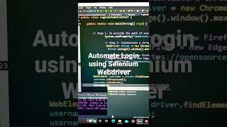 Selenium WebDriver Tutorial | Automate Login. #selenium #seleniumtutorial #seleniumwebdriver