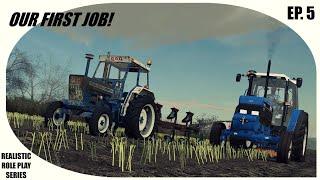 OUR FIRST JOB! Farming Simulator 19 - Realistic Role Play - Sandy Bay Episode 5