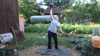 НЕЧАЯННАЯ ПОПЫТКА ЖИМА ГИРИ 24 КГ НАПОПА AN ACCIDENTAL ATTEMPT TO PRESS BOTTOM UP 24 KG KETTLEBELL