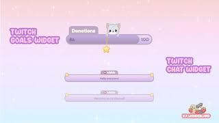 Twitch Goals & Chat Widgets - Kitty on the cloud series - Donation/Subscriber/Follower/Bits Goal