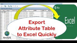 How to Export Attribute Table to Excel Sheet in ArcGIS | Quick Export of Attribute Table to Excel