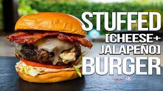 The Best Stuffed Burger - Cheesy Jalapeño Style | SAM THE COOKING GUY 4K