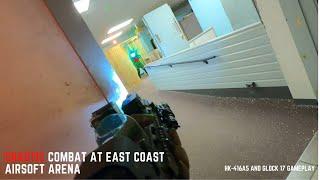 Chaotic Combat at East Coast Airsoft Arena (HK-416A5 and Glock 17 Gameplay)