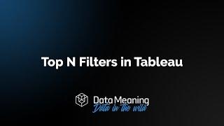 Top N Filters in Tableau