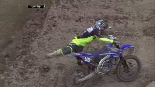 Samuele Bernardini passes Aleksandr Tonkov MXGP of Trentino MX2 Race 2 - motocross 2016