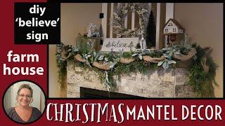 Christmas Mantel Decorating Ideas 2020~Farmhouse Christmas Decor~DIY Christmas Sign