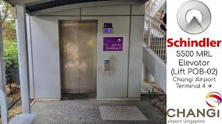 [Intelligent levelling GONE] Schindler 5500 MRL Elevator at Changi Airport Terminal 4 (Lift POB-02)