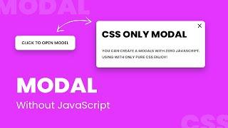 How To Create Modal Popup Box using Only CSS | HTML CSS Modal