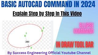 Basic Autocad Command II Ellipse command in Draw tool bar II Success Engineering Official II