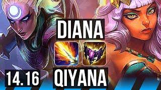 DIANA vs QIYANA (MID) | 68% winrate, Dominating | EUW Master | 14.16