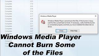 Windows Media Player Cannot Burn Some of the Files [Tutorial]