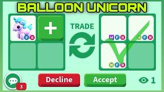  TRADING *NEW* BALLOON UNICORN!! HUGE OVERPAY OFFERS AND BIG WIN TRADE IN THE END!! #adoptme