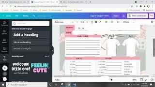 How to Edit and Fill out T-shirt Order Form in Canva